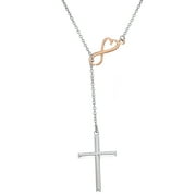 Connections from Hallmark Stainless Steel Cross Infinity Lariat Pendant, 18