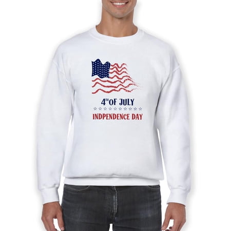 4Th July Crayon Flag Sweatshirt Men -Image by Shutterstock Male 3X-Large