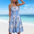 thumbnail image 1 of Vestido De Playa Con Tiras Summer Beach Sling Dress Lady Vestido sin mangas Sencillo para fiesta (Azul claro XL) Cgtredaw Para estrenar, 1 of 1