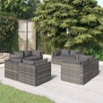 thumbnail image 1 of vidaXL 8 Piece Garden Lounge Set with Cushions Poly Rattan Grey, 1 of 3