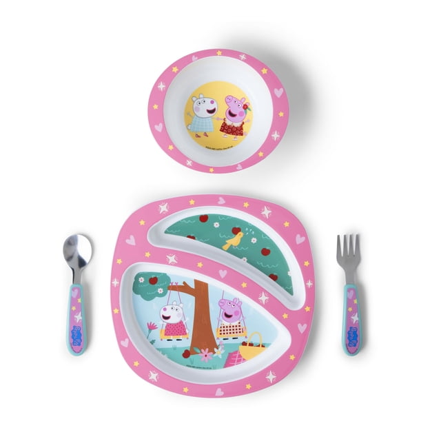 Juego de vajilla The First Years Peppa Pig Toddler, 4 piezas