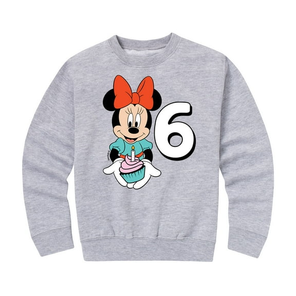 Mickey & Friends - Minnie Birthday 6 - Toddler And Youth Crewneck Fleece Sweatshirt