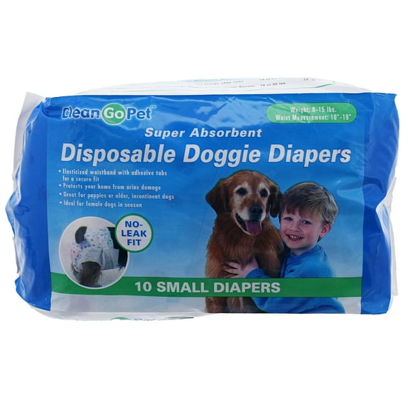 Clean Go Pet Disposable Leakproof Doggy Diapers, S