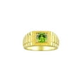 thumbnail image 1 of RYLOS Men's Ring Yellow Gold Plated Silver Ring, 7MM Round Shape Gemstone Designer Style Rings Peridot August Birthstone Rings Silver Size 8, 1 of 7