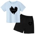 thumbnail image 3 of Conjunto de 2 piezas de camiseta y pantalones cortos para niños y adolescentes, ropa deportiva con estampado de moda coreana, conjunto de verano para bebés, manga corta, 3 a 12 años, 3 of 5