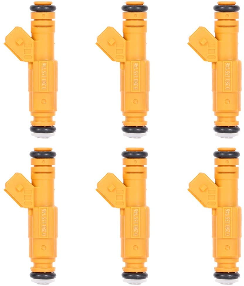 Fuel Injectors ECCPP 6 pc 4Hole Fuel Injector Kit 0280155746 fit for 89-98  for Jeep for Cherokee 87-92 for Jeep Comanche 93-98 for Jeep Grand for  Cherokee 91 92 93 94 95 97-98 for Jeep Wrangler 