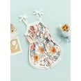 thumbnail image 3 of Kiapeise Baby Toddler Girl's Romper Onesie Patterned Sleeveless Tie-Up Shoulder Strap Sling Playsuit Bodysuit, 3 of 8