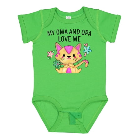 

Inktastic My Oma and Opa Love Me with Cute Kitten and Flowers Boys or Girls Baby Bodysuit