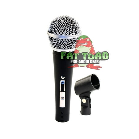 Cardioid Dynamic Microphone with Mic Clip by Fat Toad  Vocal Handheld, Unidirectional Mic   Singing Microphone Designed for Music Stage Performances & Studio Recording or PA DJ