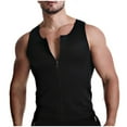 thumbnail image 2 of Mens Tank Top Qiggri Men's Casual Sports Solid Color Multi-Button Zipper Toning Girdling Round-Neck Tank Top, 2 of 9