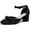 Black 1, variant on Women Closed-Toe Ankle-Strap Pumps with Bow Detail — Low Block Heel Dress Shoes
