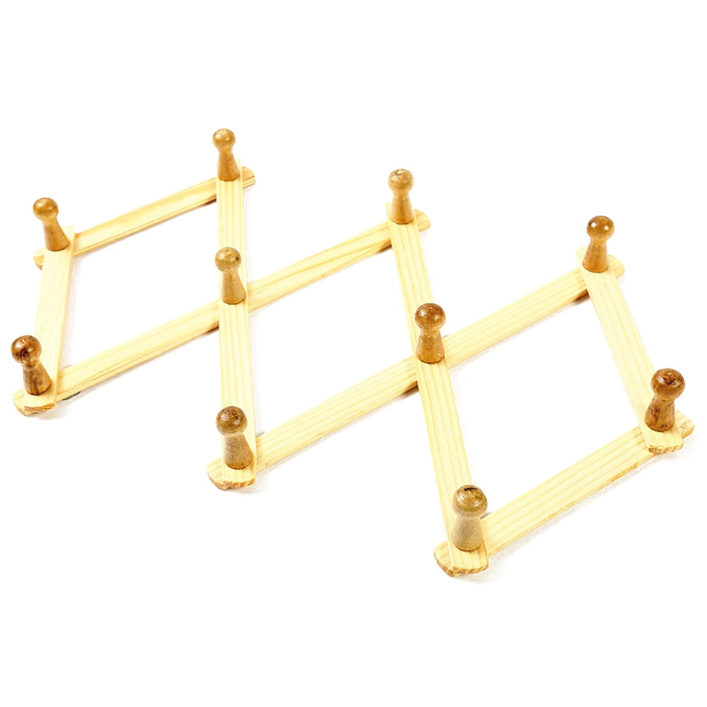 Wooden Hook Hanger Wall-mounted Retractable Wall Hanging Dryer Folding Keys Hat Towel Coat Hook Racks