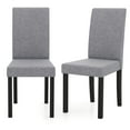 thumbnail image 1 of Gymax Dining Chair Set of 2 Fabric Upholstered Rubber Wood Legs Side Armless Light Gray, 1 of 6