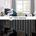 thumbnail image 2 of Beige 100% Blackout Jacquard Geometric Pattern Curtains,52 Inch Wide 84 Inches Long 2 Panels with Grey Liner, Thermal Insulated Noise Reducing Anti-Rust Grommet Drapes for Bedroom Living Room, Cream, 2 of 7