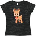 thumbnail image 3 of Inktastic Cute Christmas Reindeer with Christmas Lights Women's T-Shirt, 3 of 5
