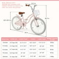 thumbnail image 3 of Prorider 20" Kids Bike with Height Adjustable Handlebar & Seat Hand Brake & Coaster Brake Pink, 3 of 10