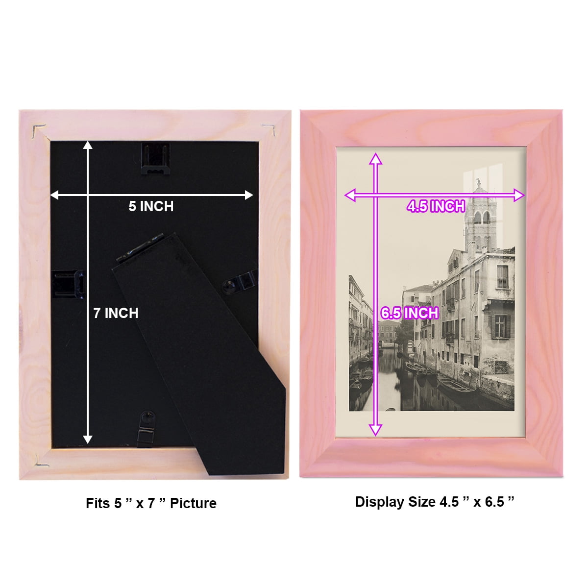 Vintage Views of Venice VII - Framed Print w/glass - Sunset Pink