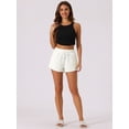 thumbnail image 3 of DARING DIVA Women's Soft Stretch Drawstring Lounge Shorts with Pockets XS White, 3 of 7