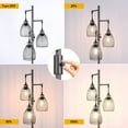 thumbnail image 3 of Dimmable Floor Lamp, 3 x 800LM LED Edison Bulbs Included, Farmhouse Industrial Floor Lamp Standing Tree Lamp with Elegant Teardrop Cage Heads Tall Lamps for Living Room Bedroom Office Dining Room, 3 of 7