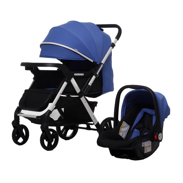 Carriola Plegable AOKU Ultra Premium Portabebé Azul Marino
