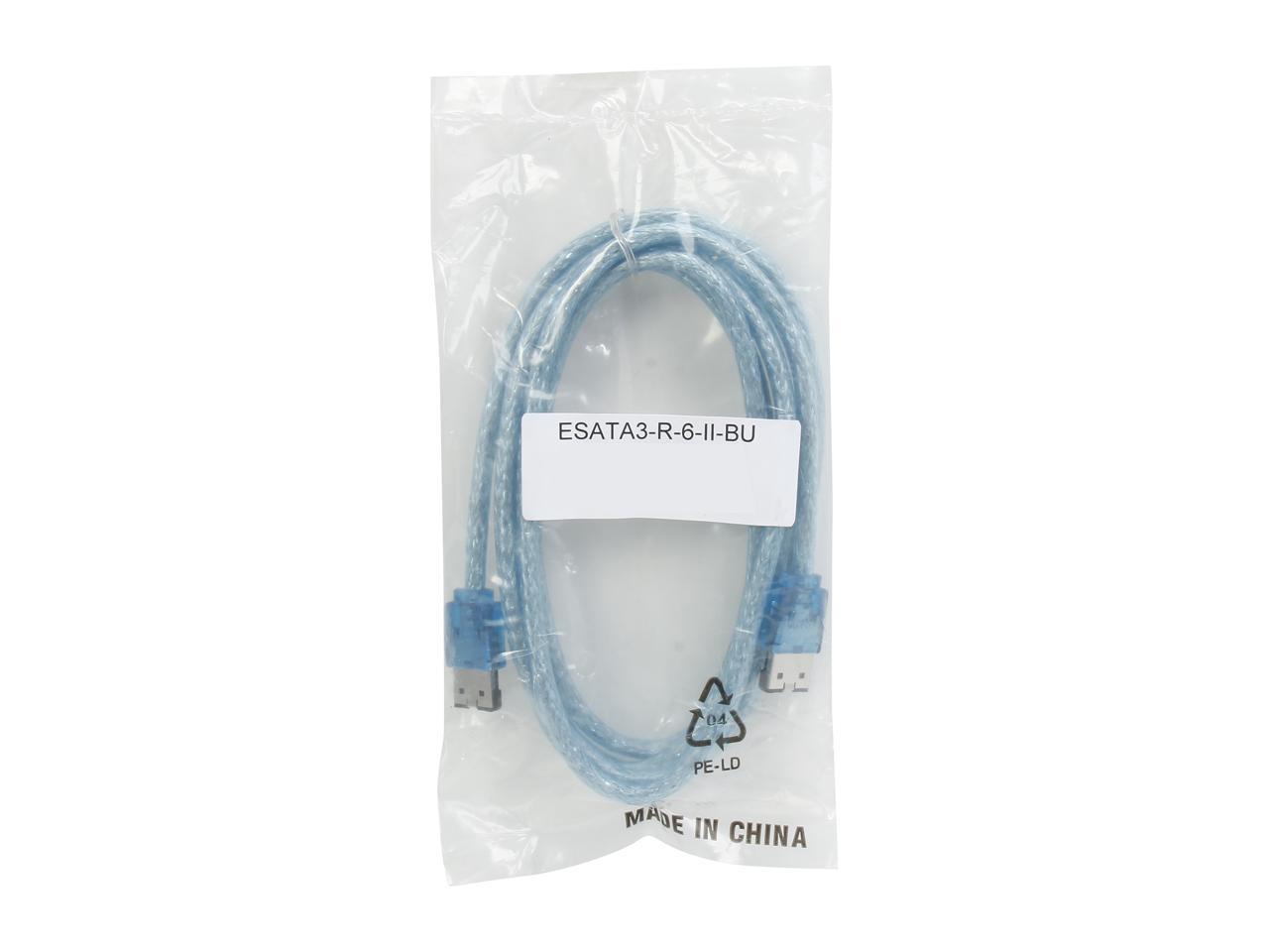 Nippon Labs ESATA3-R-6-ll-BU 6 ft. eSATA III(Type I) Male to Male Cable, Blue - image 3 of 3