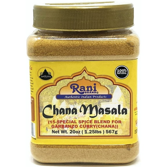 Rani Chana Masala (Garbanzo Curry 15-Spice Blend) 20oz (1.25lbs) 567g PET Jar ~ All Natural | Vegan | No Colors | Gluten Friendly | NON-GMO | Indian Origin