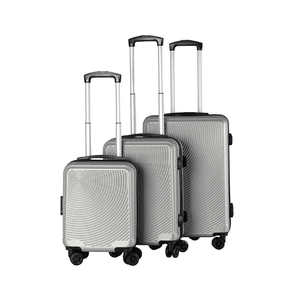 Set 3 Maletas de Viaje Texturizadas G 25 kg M 20 kg Carry On 10 kg Varios colores gris Travel Elite Walmart en linea