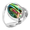 thumbnail image 1 of 925 Sterling Silver Ring For Women - Girls Multicolor Real Abalone Shell Gemstone Silver Ring Size 11 Hand Made Silver Ring Size 11 Birthday Gift For Mother Gemstone 925 Silver Jewelry, 1 of 6
