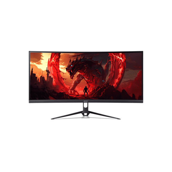 Restored Acer Nitro 29.5” Curved UWFHD (2560 x 1080) 200Hz 1800R Curved Gaming Monitor, Black, ED300C XWBMIIPPX, New