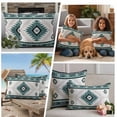thumbnail image 5 of Green Beige Boho Outdoor Waterproof Pillow Covers, Vintage Ethnic Tribal Southwestern Decorative Rectangle Throw Pillowcase Sofa Cushion Sham for Patio/Couch/Chair, 20"x12" 2 Pack, 5 of 8