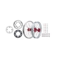 thumbnail image 2 of Tusk Impact Complete Front/Rear Wheel Package 1.60 x 21 / 2.15 x 19 Silver Rim/Silver Spoke/Red Hub For Honda CR125R 2004, 2 of 4