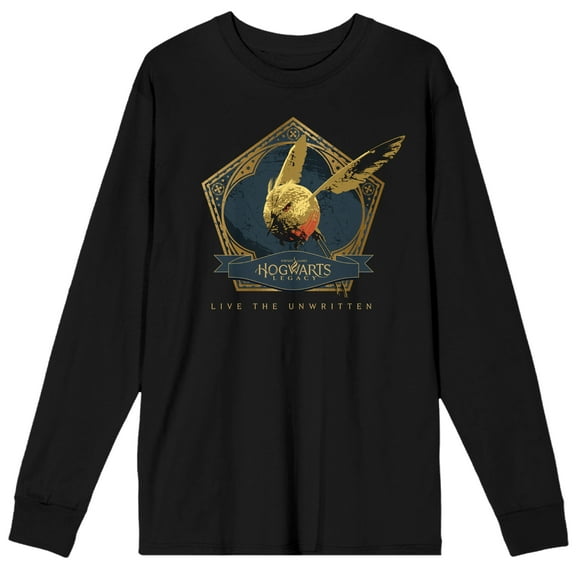 Hogwarts Legacy Bird Live The Unwritten Crew Neck Long Sleeve Men's Black Tee-3XL