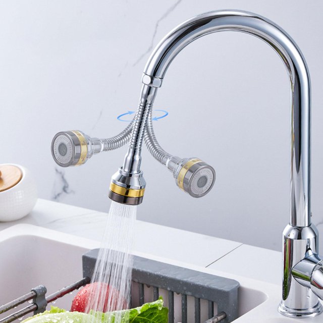 Extensor de grifo Flexible de 360 degree tubo de extensión flexible movible ajustable 3 modos grifo de cocina estable rociador accesorio grifo de ahorro de 149 cm BLESIY extensor de grifo de cocina