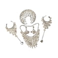 thumbnail image 4 of Conjunto de 4 piezas de joyería para mujer, conjunto de joyería de danza del vientre gitana para boda Pendientes de clip, 4 of 8