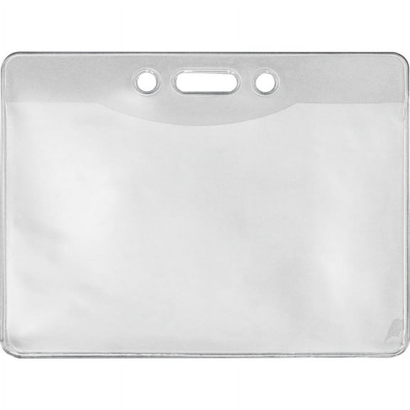 Advantus Government/Military ID Holders - Support 4" x 2.75" Media - Horizontal - Vinyl - 50 / Pack - Clear | Bundle of 2 Packs