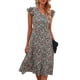 thumbnail image 2 of Vestido De Manga Con Volantes, Vestido Con Estampado Floral Informal De Poliéster Para Fiestas Navideñas Para Ir De Compras ANGGREK Otros, 2 of 6