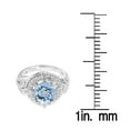 thumbnail image 3 of Sterling Silver with Natural Aquamarine and White Topaz Halo Ring, 3 of 3