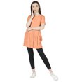 thumbnail image 2 of Moomaya Solid Half Button placket Tunic For Womens Casual Round Neck Basic Pleated Long Top, 2 of 7