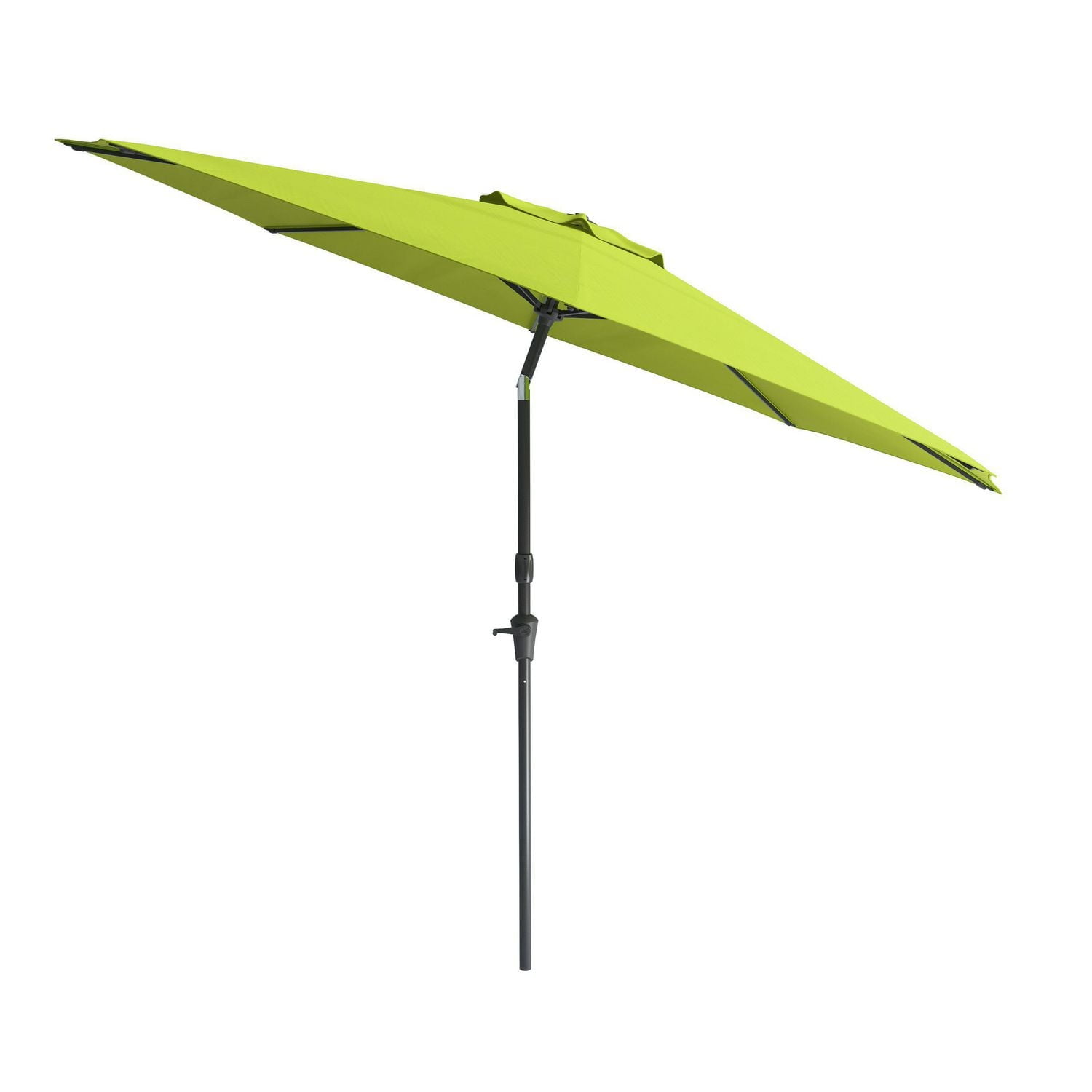 Parasol de jardin rond inclinable et résistant au vent CorLiving de 3 m avec manivelle et cadre en aluminium et acier