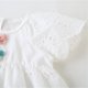 thumbnail image 4 of Gibobby Mameluco niña Ropa para bebé recién nacido, mono de encaje, mono con volantes, mono de manga corta, conjunto de trajes para(Blanco, 3-6 Meses), 4 of 5