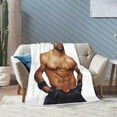 thumbnail image 5 of Blanket Shemar Actor Moore Throw Flannel Blankets Warm Soft Cozy Fuzzy Blanket for Bed Sofa Couch Camping Travel Gift Blankets for All Seasons 60"x50", 5 of 6