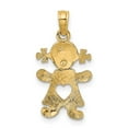 thumbnail image 4 of Finest Gold 10K Playful Girl with Cut Out Heart Charm, 4 of 4