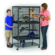 Critter Nation by MidWest Homes for Pets Double Unit Small Animal Cage, Habitat for Rats, Chinchillas, Ferrets, Sugar Gliders, Tool-Free Assembly, with Full-Width Doors, Shelves & Removable Base Pans