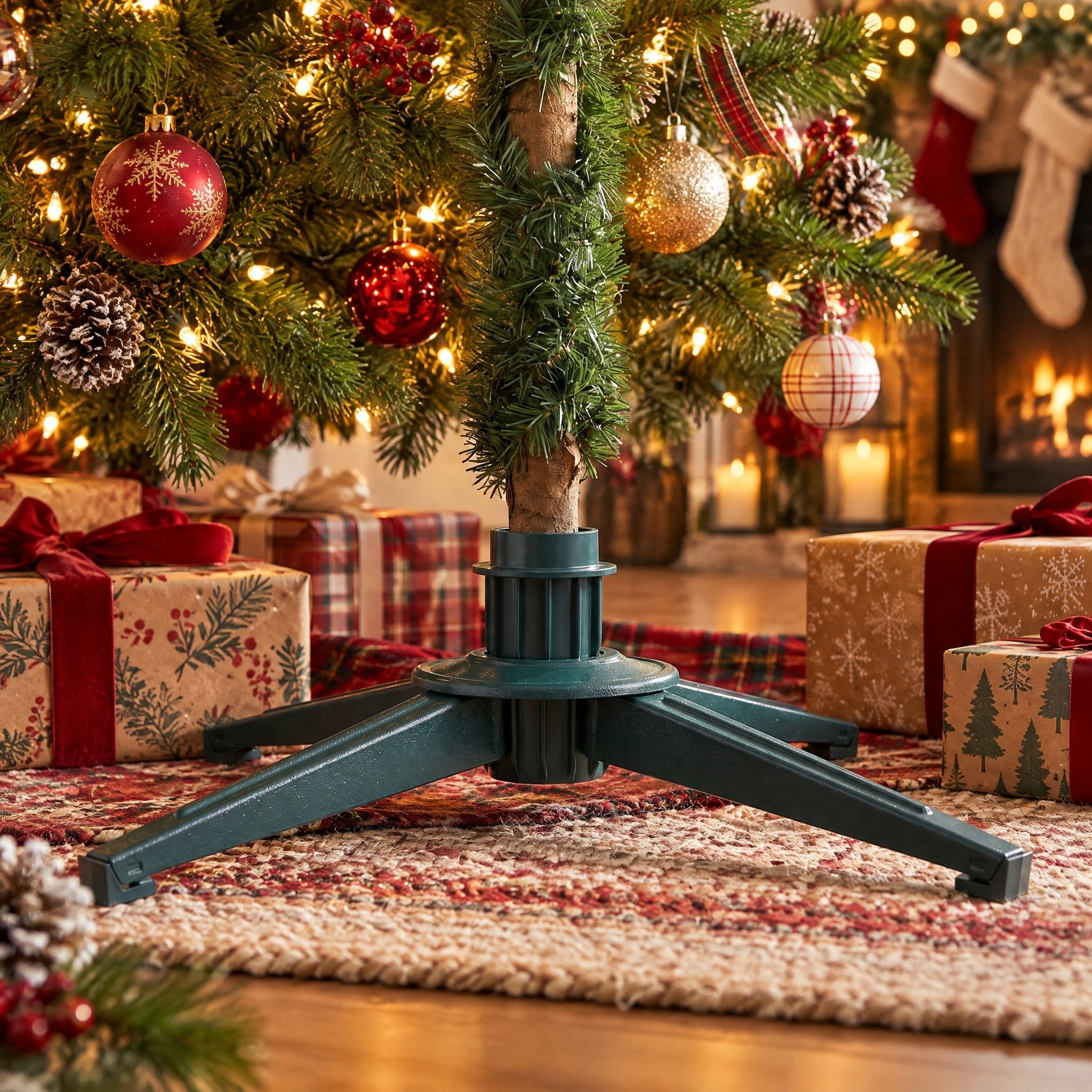 Metal Artificial Christmas Tree Stand, Green, 6.8", by Holiday Time