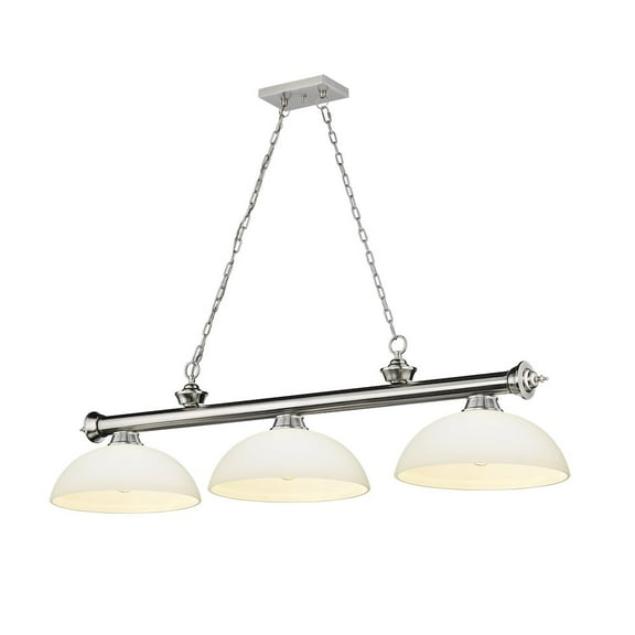 Z-Lite Cordon 3 Light Billiard, Steel Frame, Matte Opal Shade Color