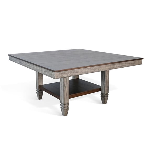 Pemberly Row Transitional Wood Square Two Tone Gray Dining Table