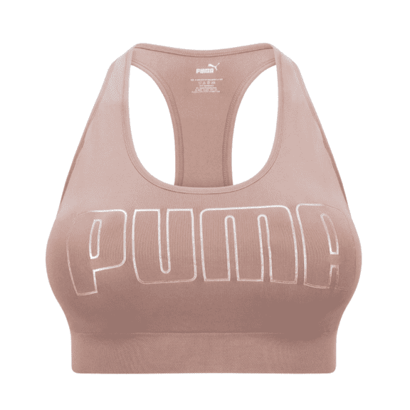 PUMA Women’s Seamless Sports Bra with Logo Outline, Size 1x