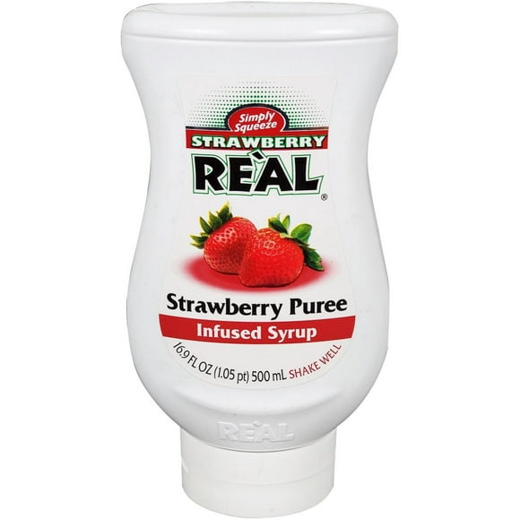 Simply Squeeze Strawberry Real Strawberry Puree Infused Syrup - Single Pack - 500ml - Sweet & Fruity - Perfect for Cocktails & Mocktails (1ct)
