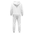 thumbnail image 7 of Men's Fall/Winter Hooded Sports Set, for Casual Training and Cold Weather Activities,White,L, 7 of 7