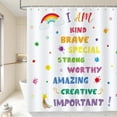 thumbnail image 2 of saxeuu Kids Shower Curtain, Cute Rainbow Polka Dot Quotes Bathroom Curtain 72x72 Inch Polyester Fabric Waterproof Bath Curtain with 12 Hooks, 2 of 6